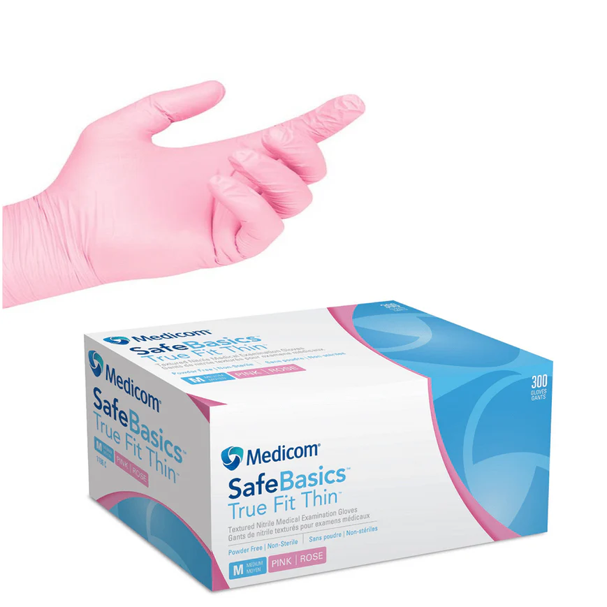 GANTS SAFEBASICS TRUE FIT THIN NITRILE ROSES