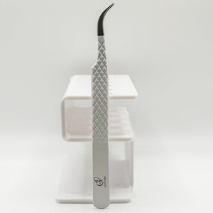 GP BEAUTY LASHES MULTI-PURPOSE CURVED PLIERS WHITE WITH FIBER TIP