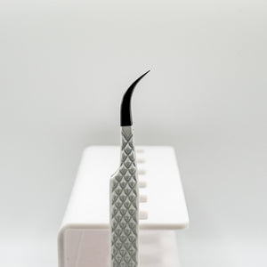 GP BEAUTY LASHES MULTI-PURPOSE CURVED PLIERS WHITE WITH FIBER TIP