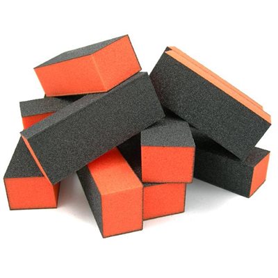 BLOCK ORANGE 3 SIDES MEDIUM / FINE 100 / 180/180