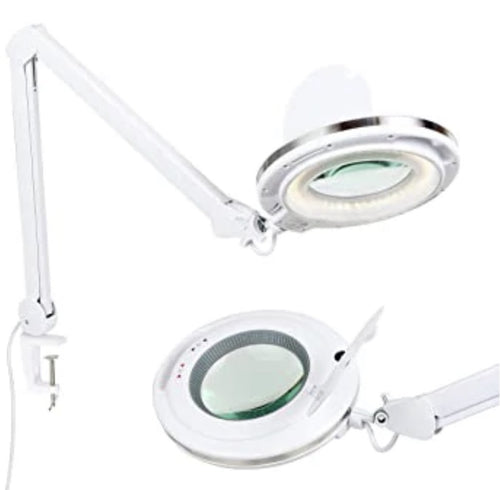 LAMPE LOUPE LED 5X AVEC 2 COULEURS DE LUMINOSITÉ SUR PIEDS